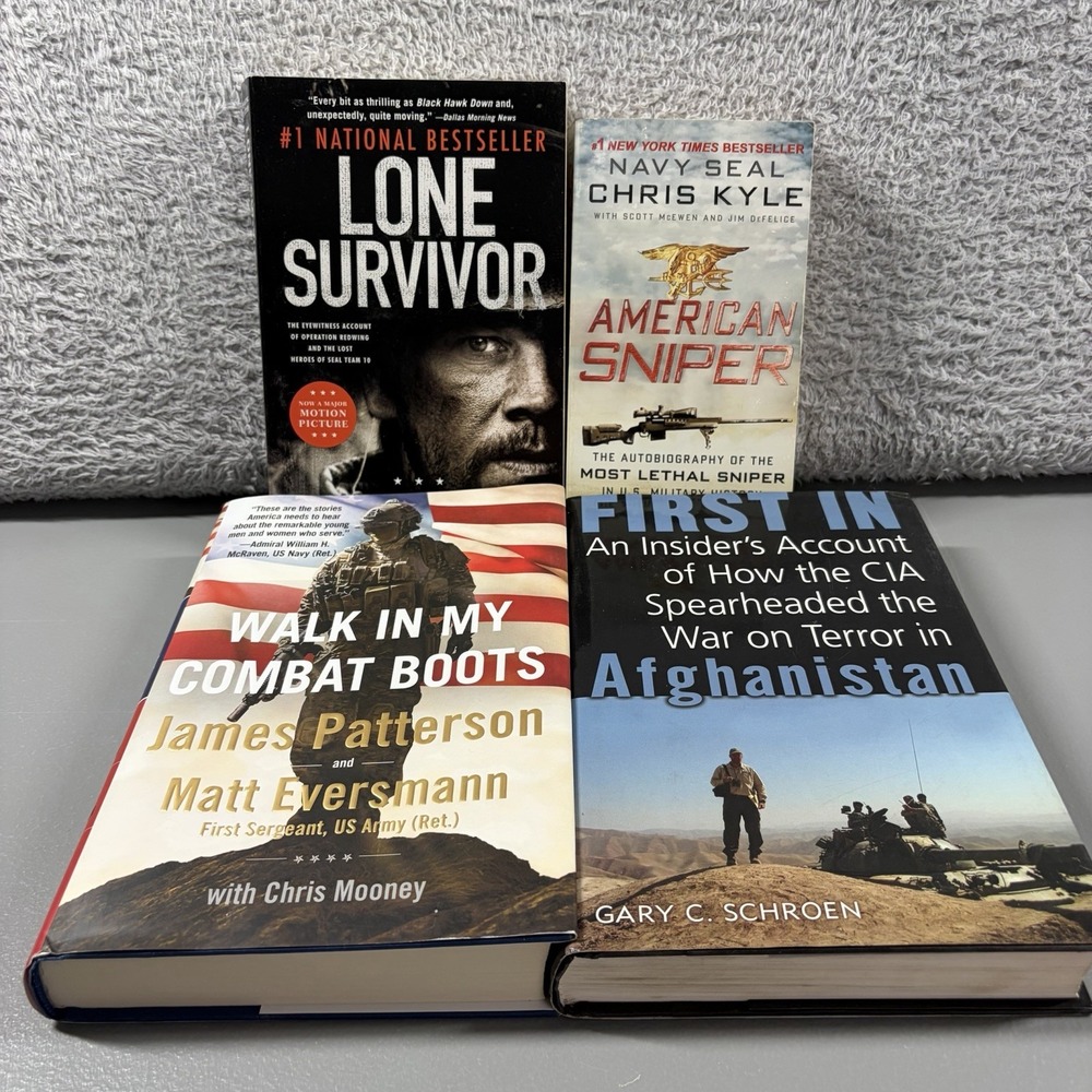 Military Memoir Book Lot Bundle 4 Lone Survivor American Afghanistan Modern